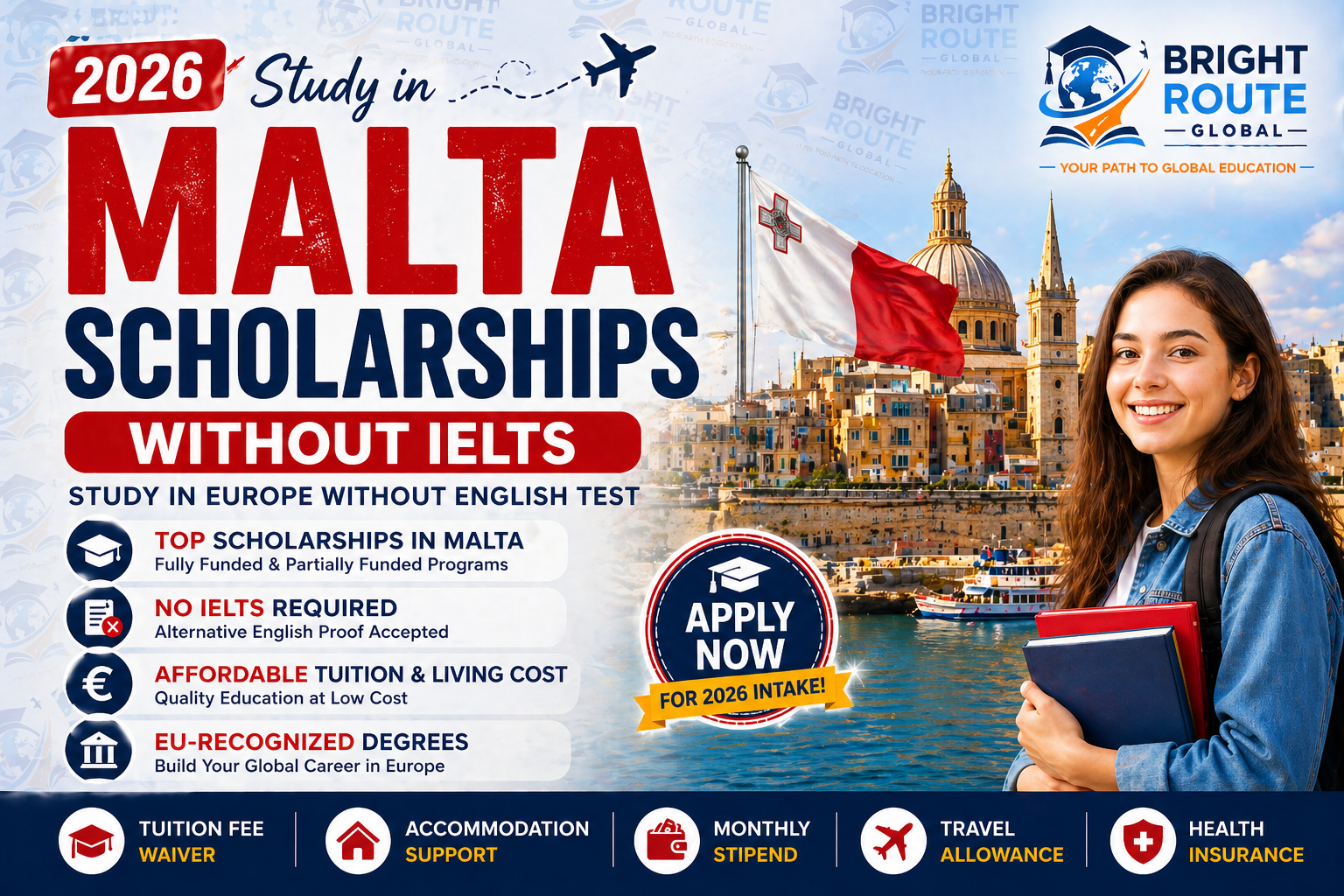 malta scholarships without ielts 2026, study in malta without ielts