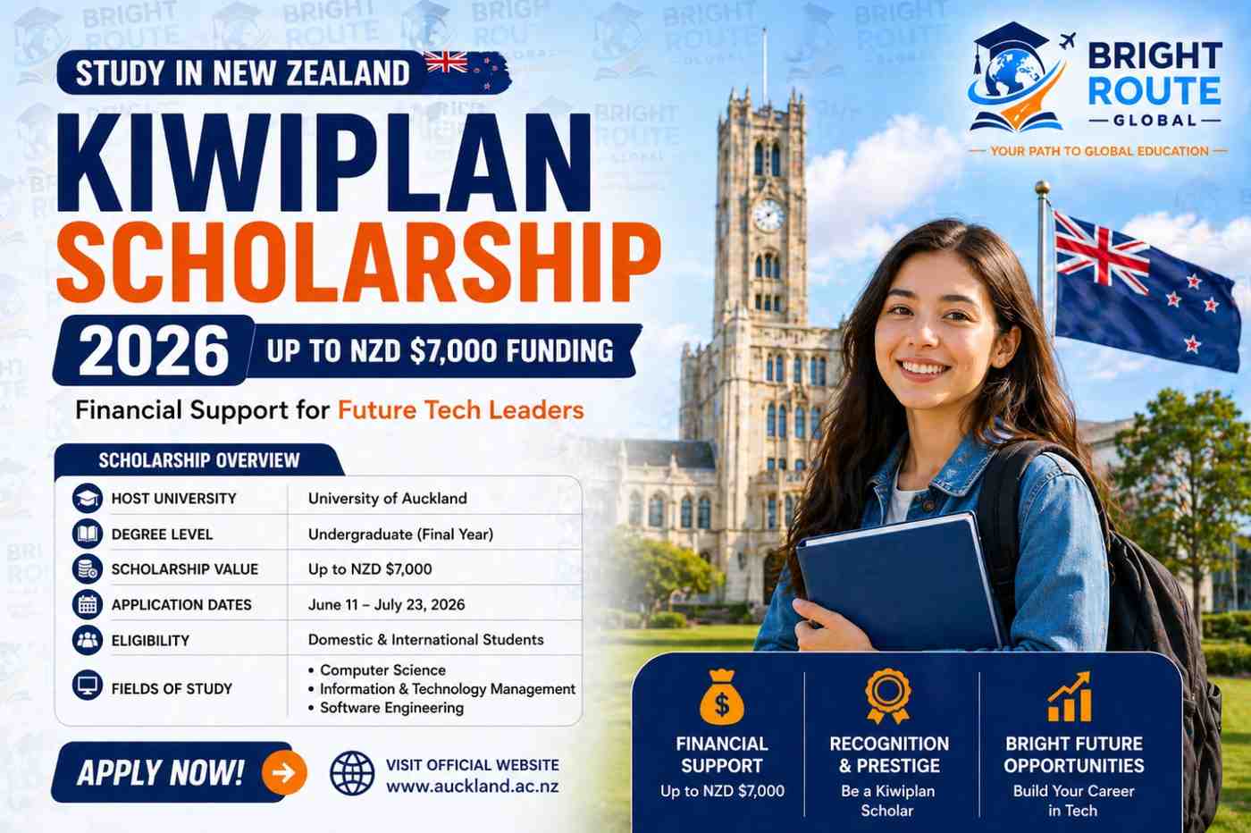kiwiplan scholarship 2026, university of auckland scholarship