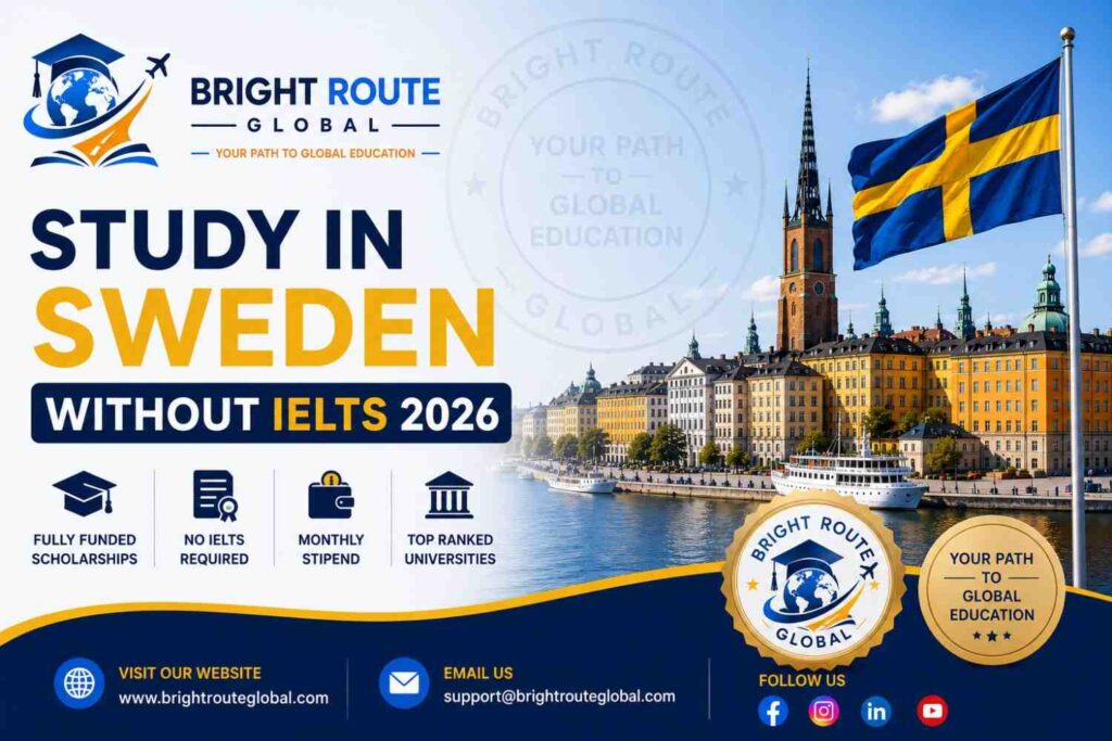 Study in Sweden Without IELTS 2026 Fully Funded Scholarships