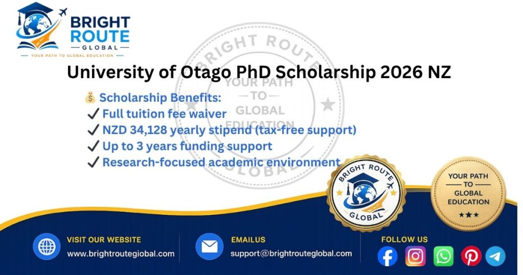 University of Otago Doctoral Scholarship 2026 fully funded PhD New Zealand research opportunity