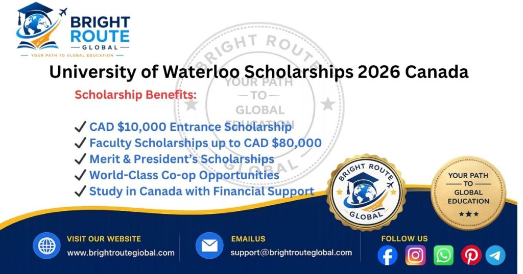 University of Waterloo scholarships 2026 for international students in Canada