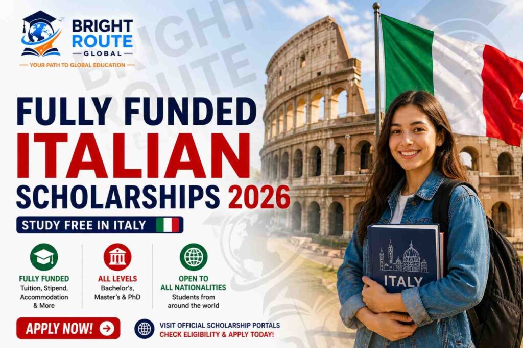 bright route global,Fully Funded Italian Scholarships 2026 for international students