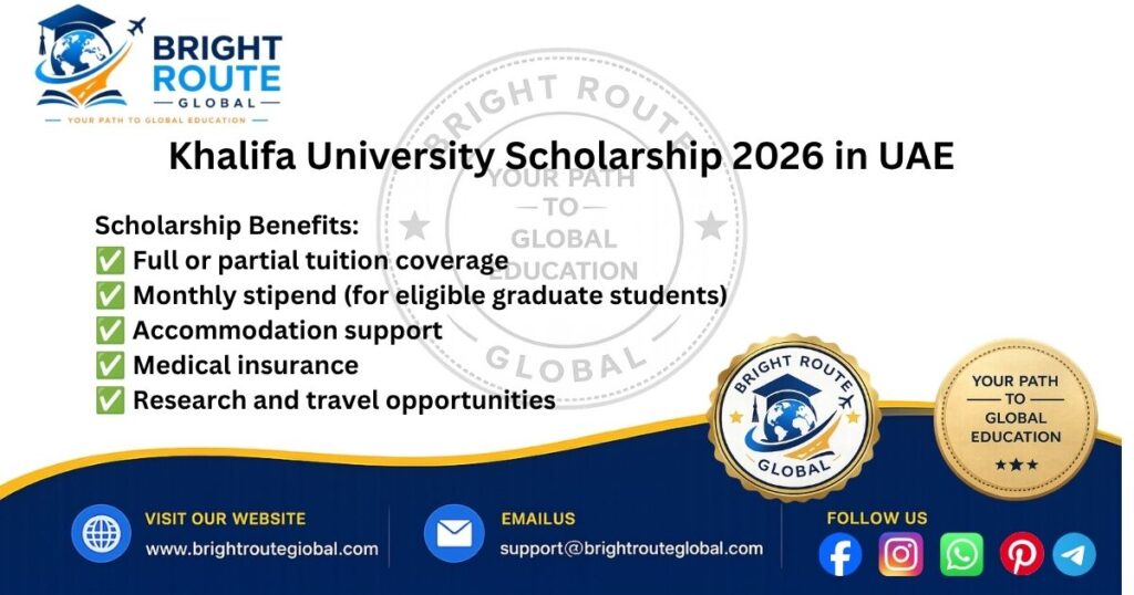 Khalifa University Scholarship 2026 for International Students in UAE