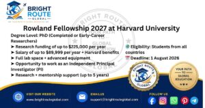 Rowland Fellowship 2027 at Harvard University for International Researchers
