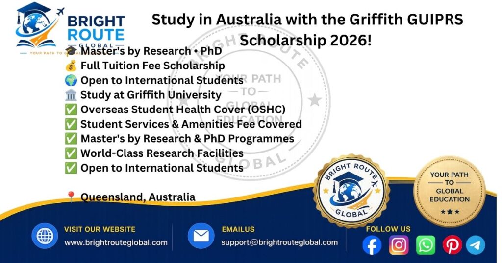 Griffith University GUIPRS Scholarship 2026 for International Research Students