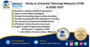UTM International Admissions 2026–2027 for international students in Malaysia
