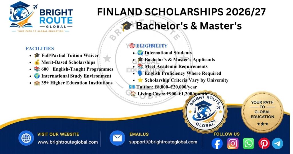 Finland Bachelor's and Master's scholarships and tuition fee waivers for international students