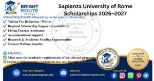 Sapienza University of Rome scholarships 2026–2027 for international students in Italy