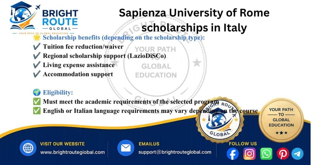 Sapienza University of Rome scholarships for international students in Italy