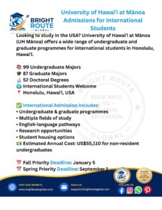 University of Hawaiʻi at Mānoa admissions and study opportunities for international students