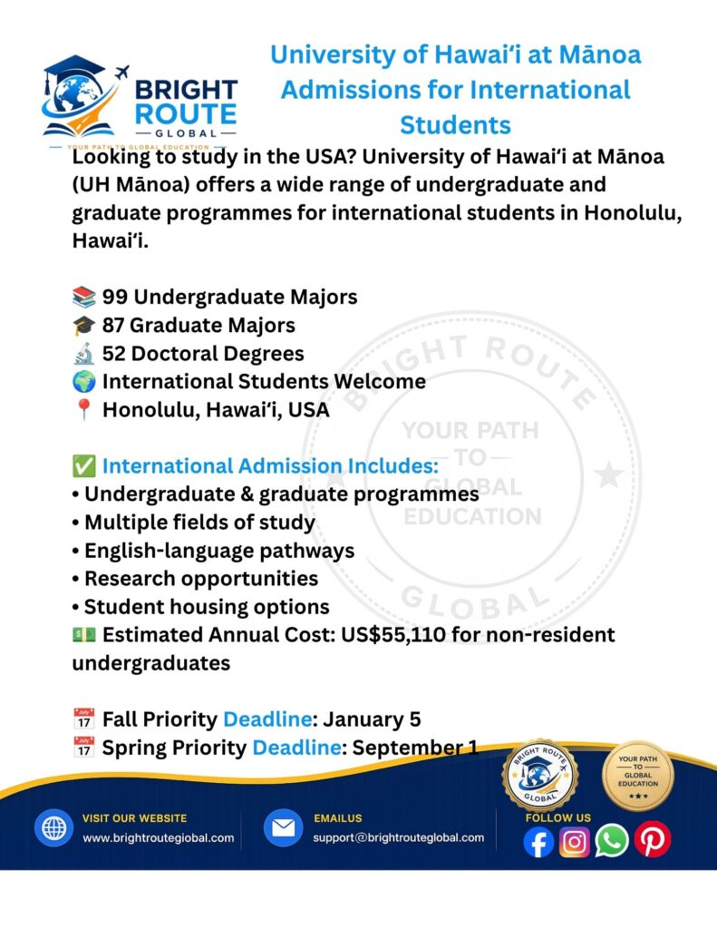 University of Hawaiʻi at Mānoa admissions and study opportunities for international students