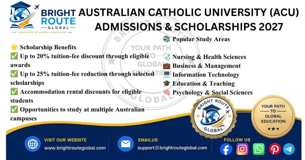 Australian Catholic University in Australia offering international courses and scholarship opportunities for 2027